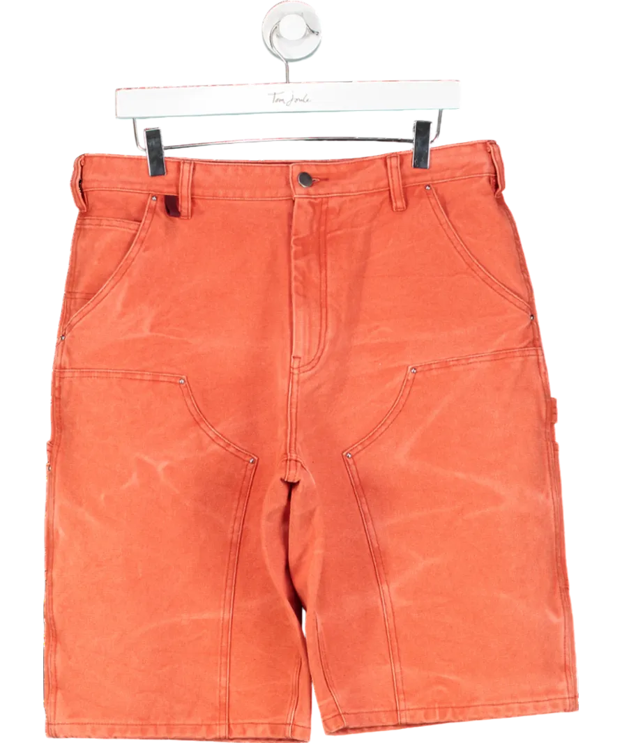 Acne Studios Orange Mid-rise Denim Shorts UK S