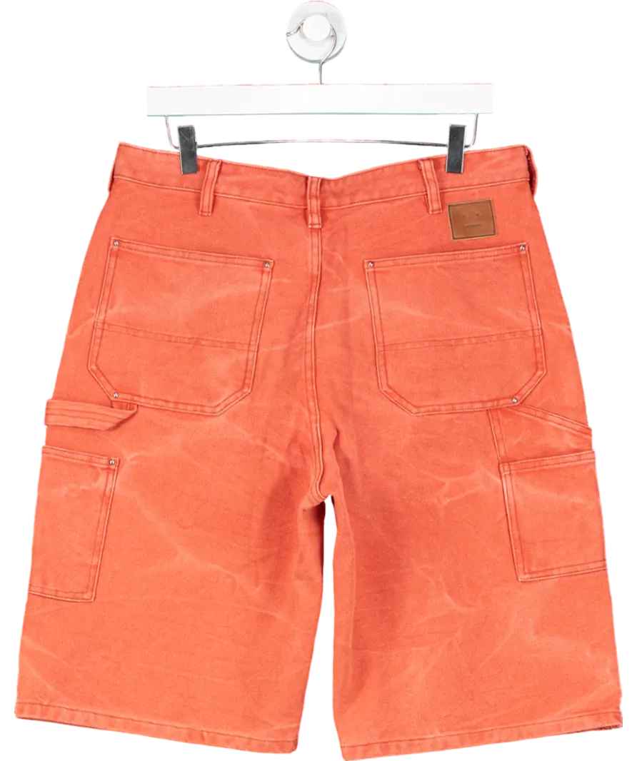 Acne Studios Orange Mid-rise Denim Shorts UK S