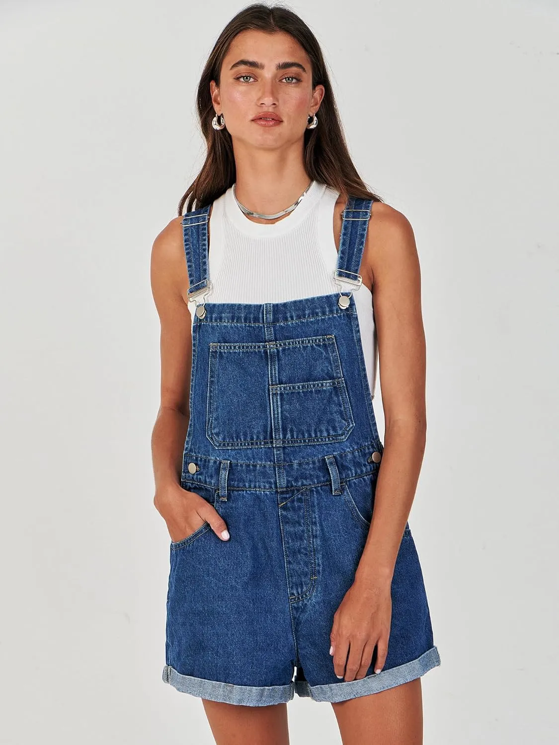 ANRABESS Overalls for Women Denim Shorts Overalls 2025 Summer Casual Loose Fit Adjustable Rompers Jean jumpsuit Bib Shortalls