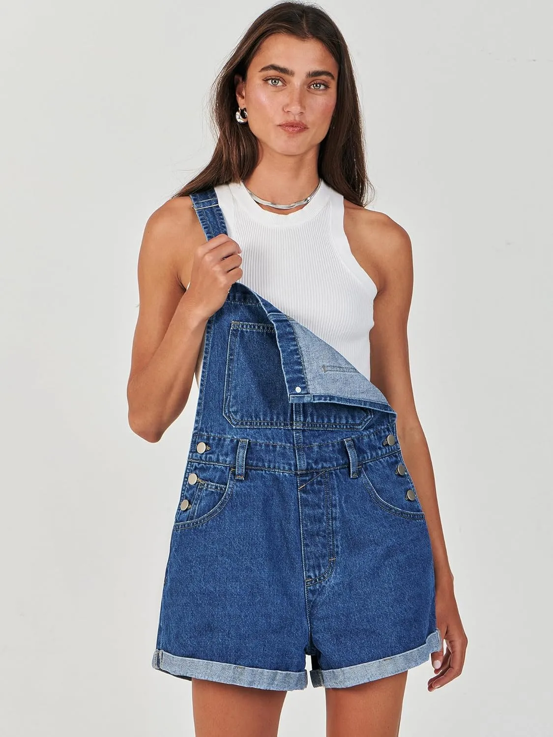 ANRABESS Overalls for Women Denim Shorts Overalls 2025 Summer Casual Loose Fit Adjustable Rompers Jean jumpsuit Bib Shortalls