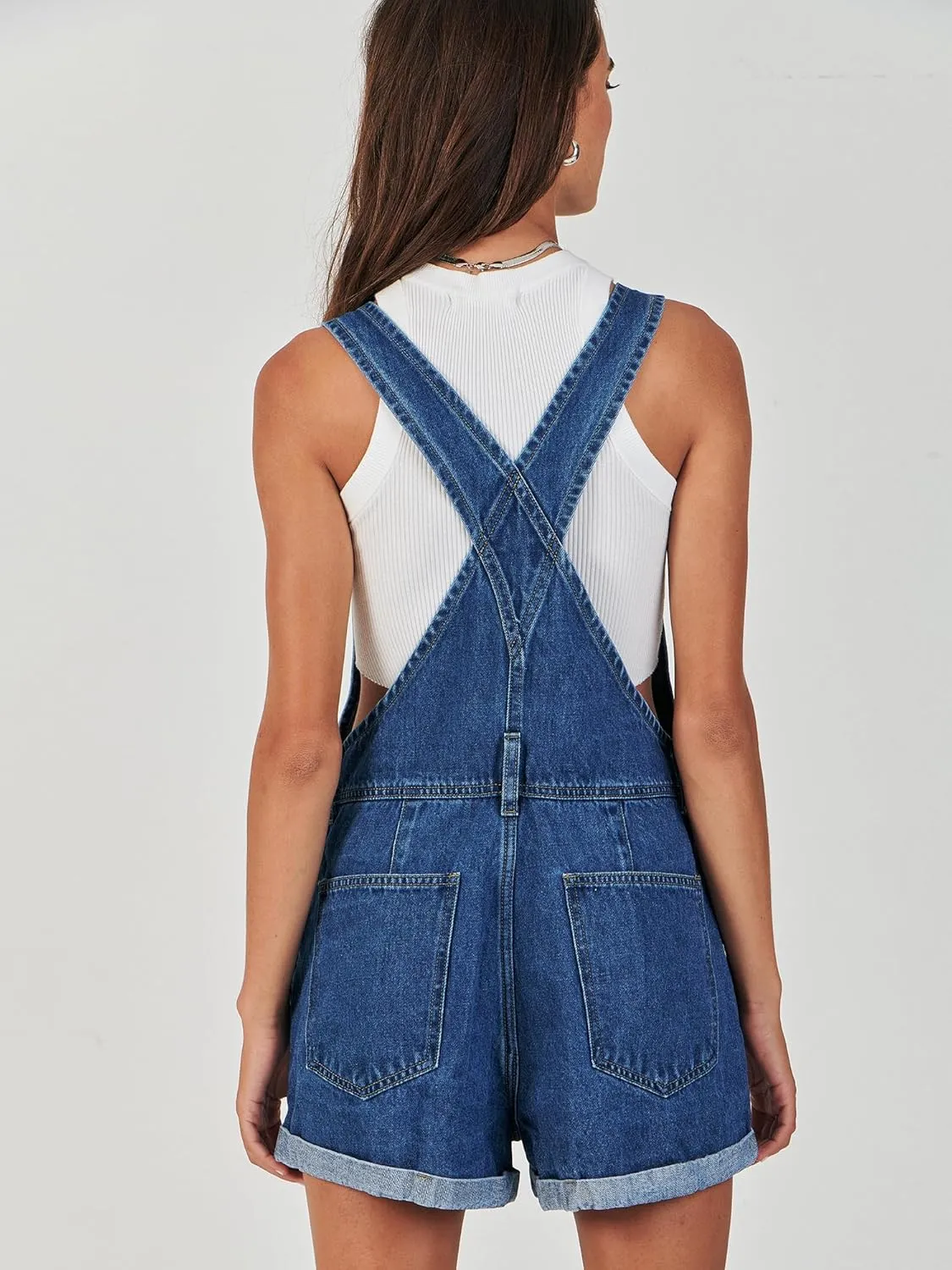 ANRABESS Overalls for Women Denim Shorts Overalls 2025 Summer Casual Loose Fit Adjustable Rompers Jean jumpsuit Bib Shortalls
