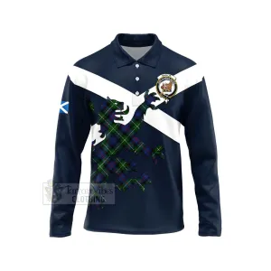 Baillie (Bailey) Tartan Lion Rampant Long Sleeve Polo Shirt  Proudly Display Your Heritage with Alba Gu Brath and Clan Name