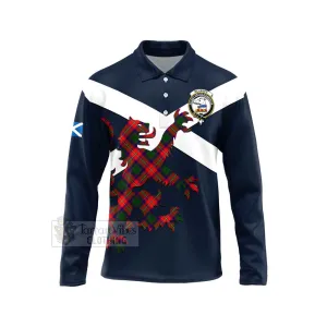 Belshes (Belsches) Tartan Lion Rampant Long Sleeve Polo Shirt  Proudly Display Your Heritage with Alba Gu Brath and Clan Name