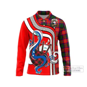 Belshes Tartan Long Sleeve Polo Shirt with Epic Bagpipe Style