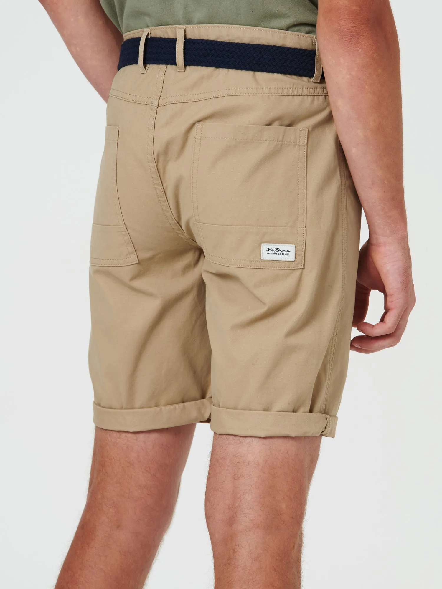 Ben Sherman Relaxed Fit 5 Pocket Walk Shorts - Sand