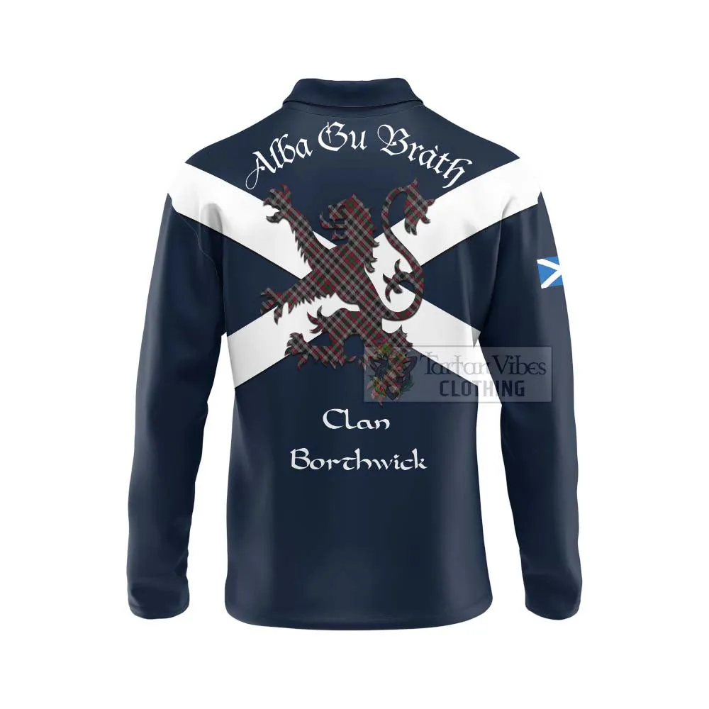 Borthwick Tartan Lion Rampant Long Sleeve Polo Shirt  Proudly Display Your Heritage with Alba Gu Brath and Clan Name