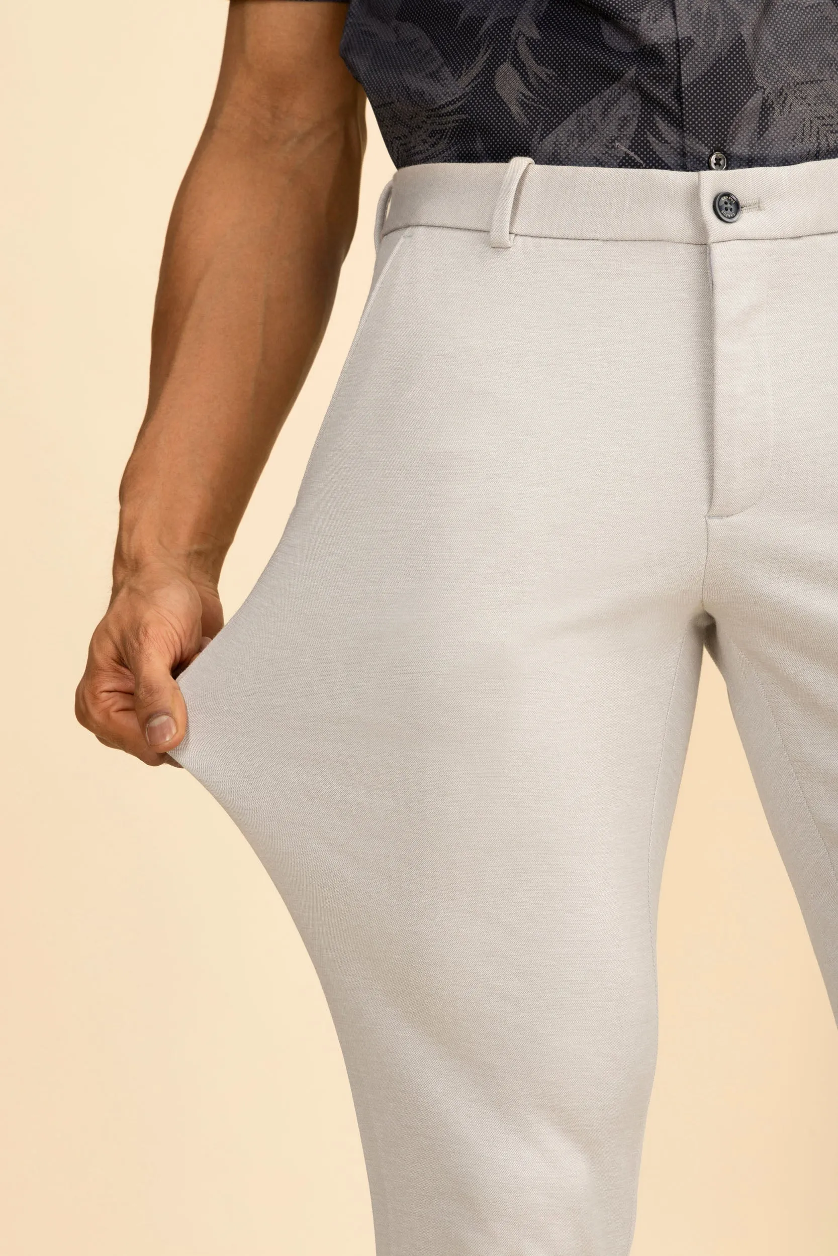 Cream 4 Way Stretch Port Pants