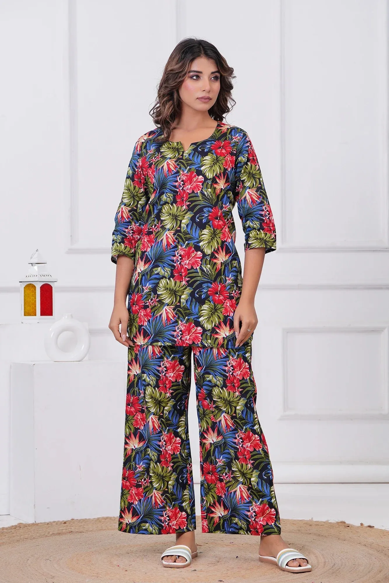 Dark Floral Co-Ord Set