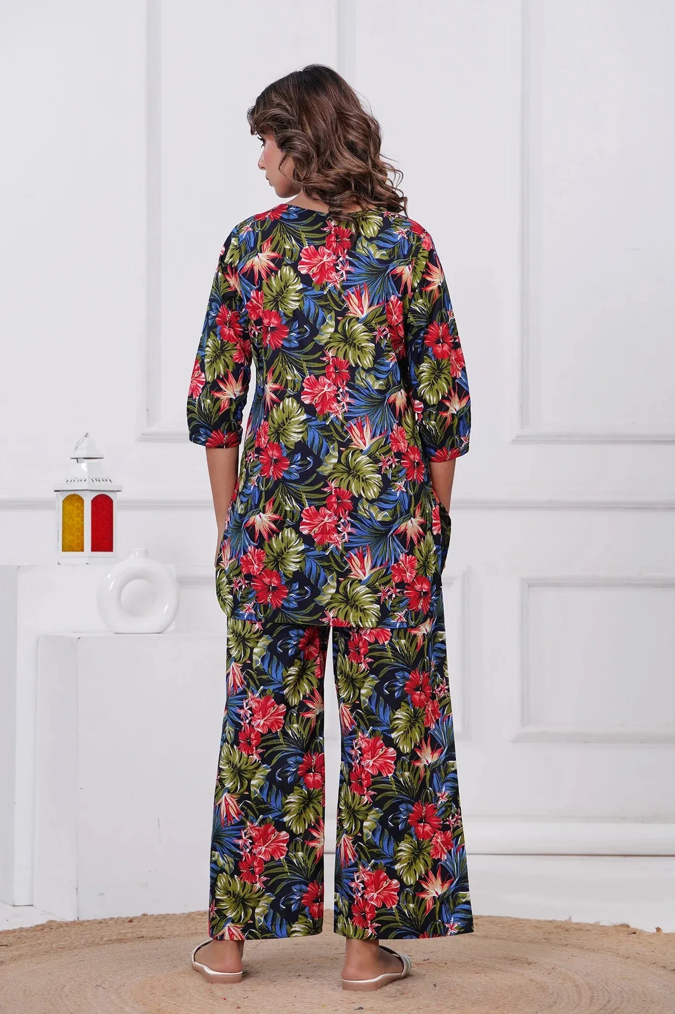 Dark Floral Co-Ord Set