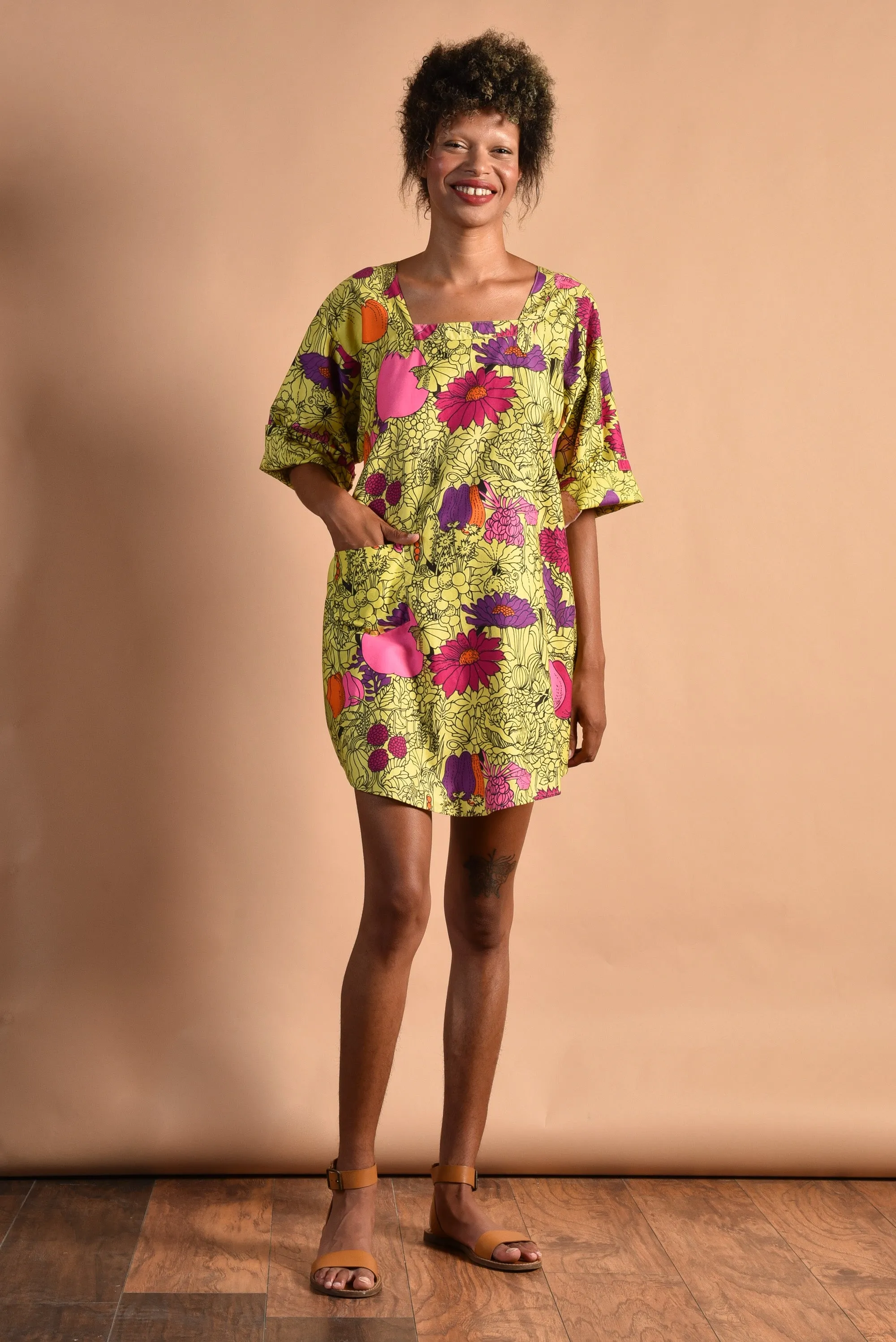 Design House 60s Floral Smock Dress