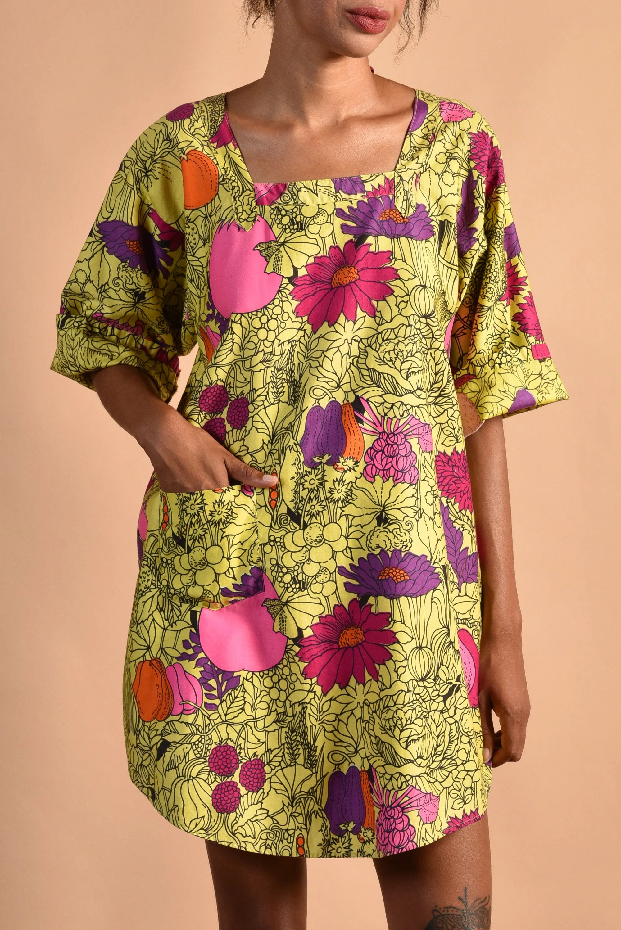 Design House 60s Floral Smock Dress