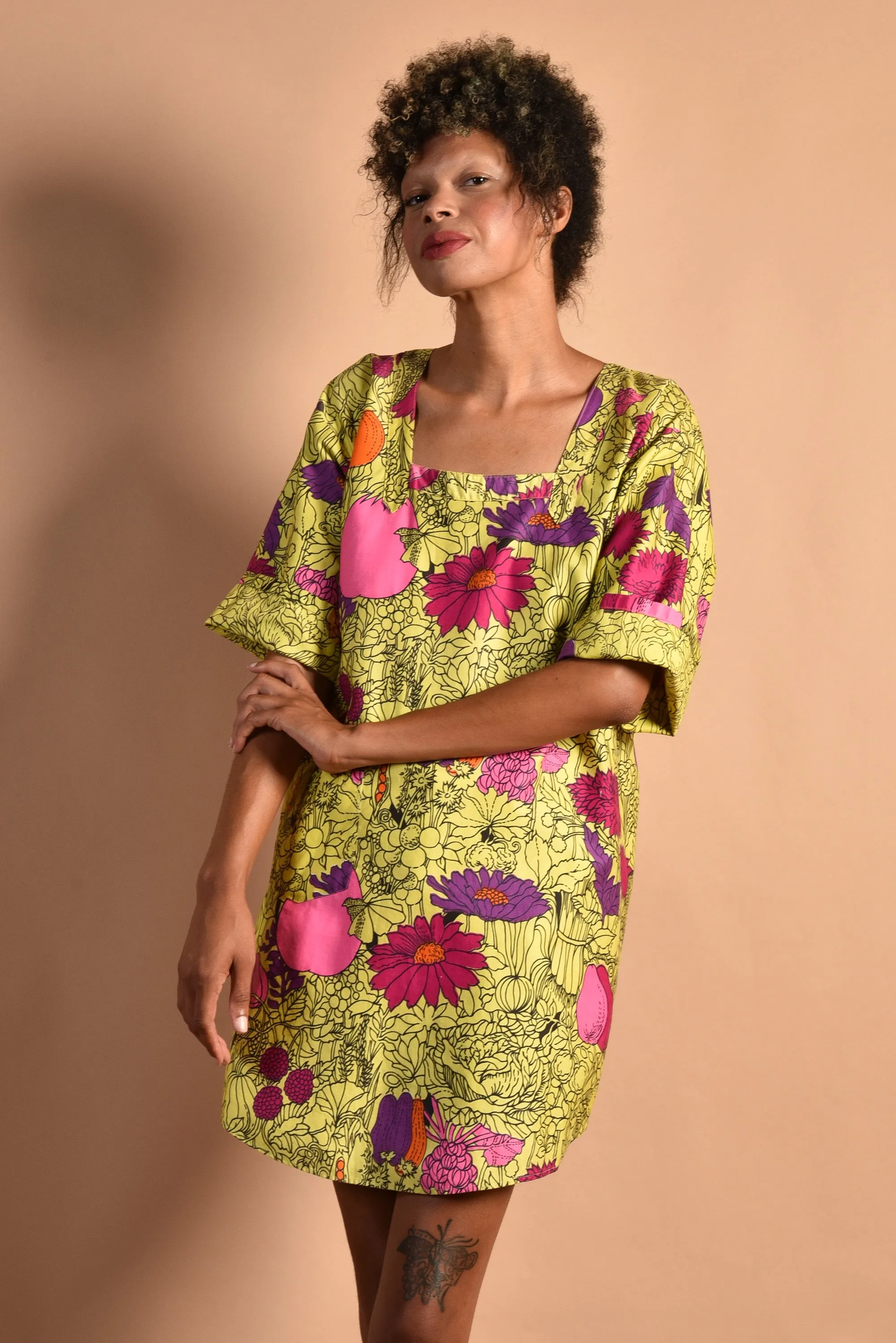 Design House 60s Floral Smock Dress