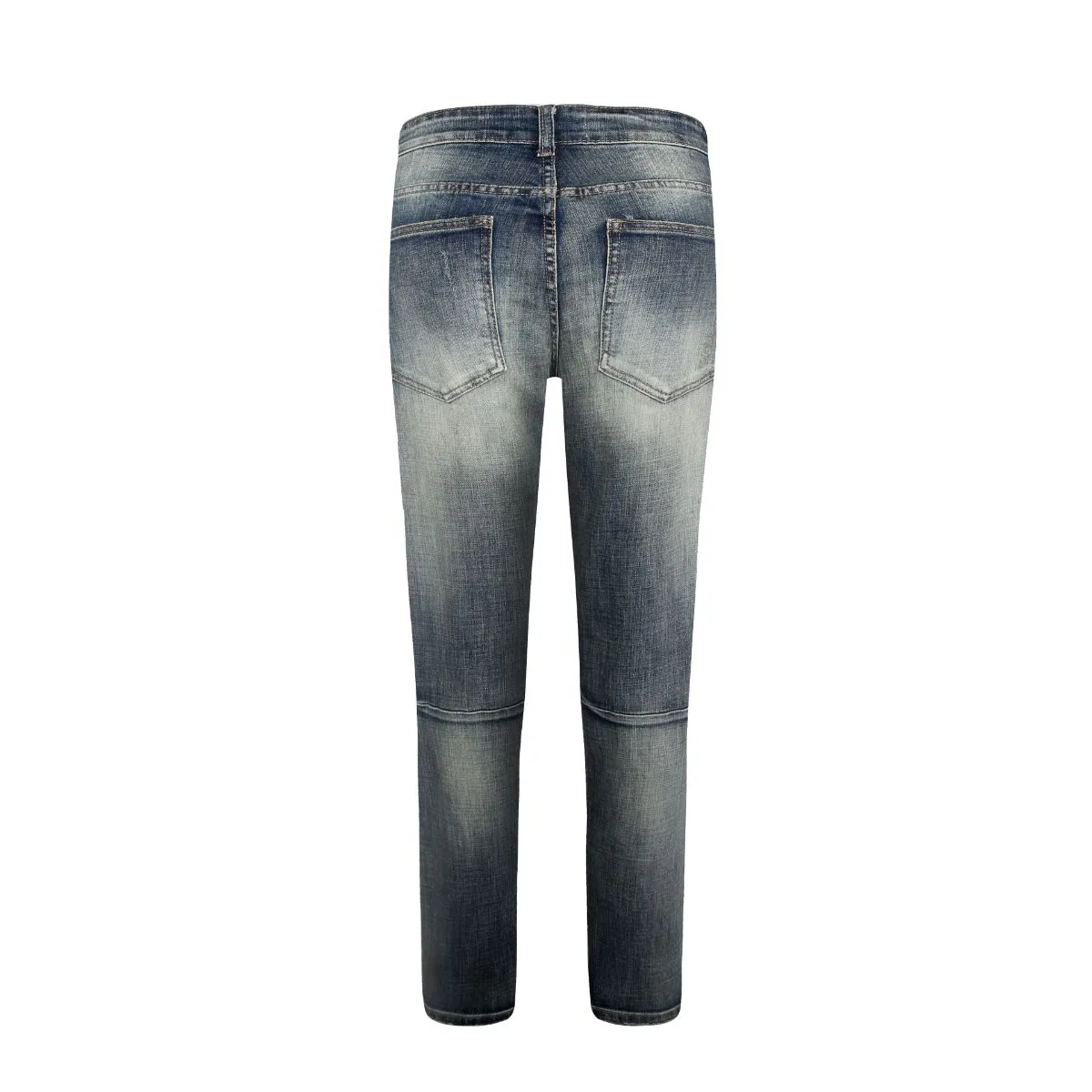 Distressed Dirty Washed Denim w/ Camo Patch Details