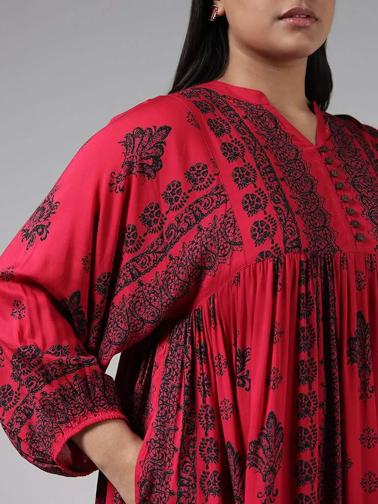 Diza Pink Printed Kurta