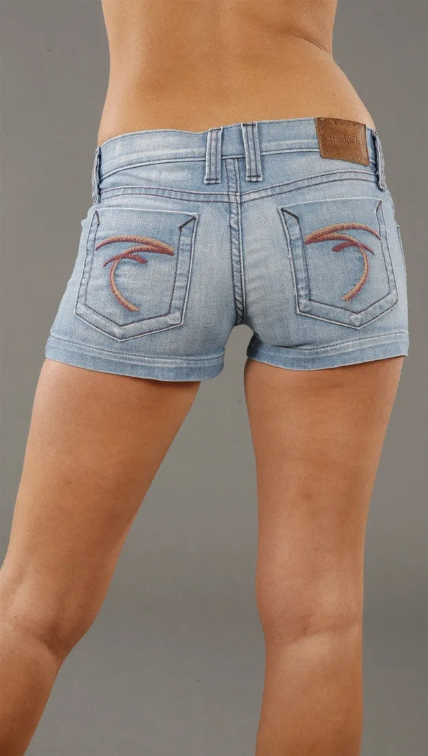 Frankie B. Double Zig Zag Denim Basic Shorts in Luna