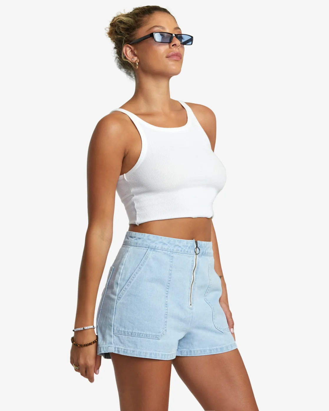 Goldie Denim Shorts - Light Vintage Wash