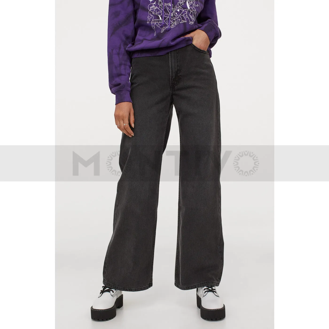 HM Wide Dusty High Waist Jeans