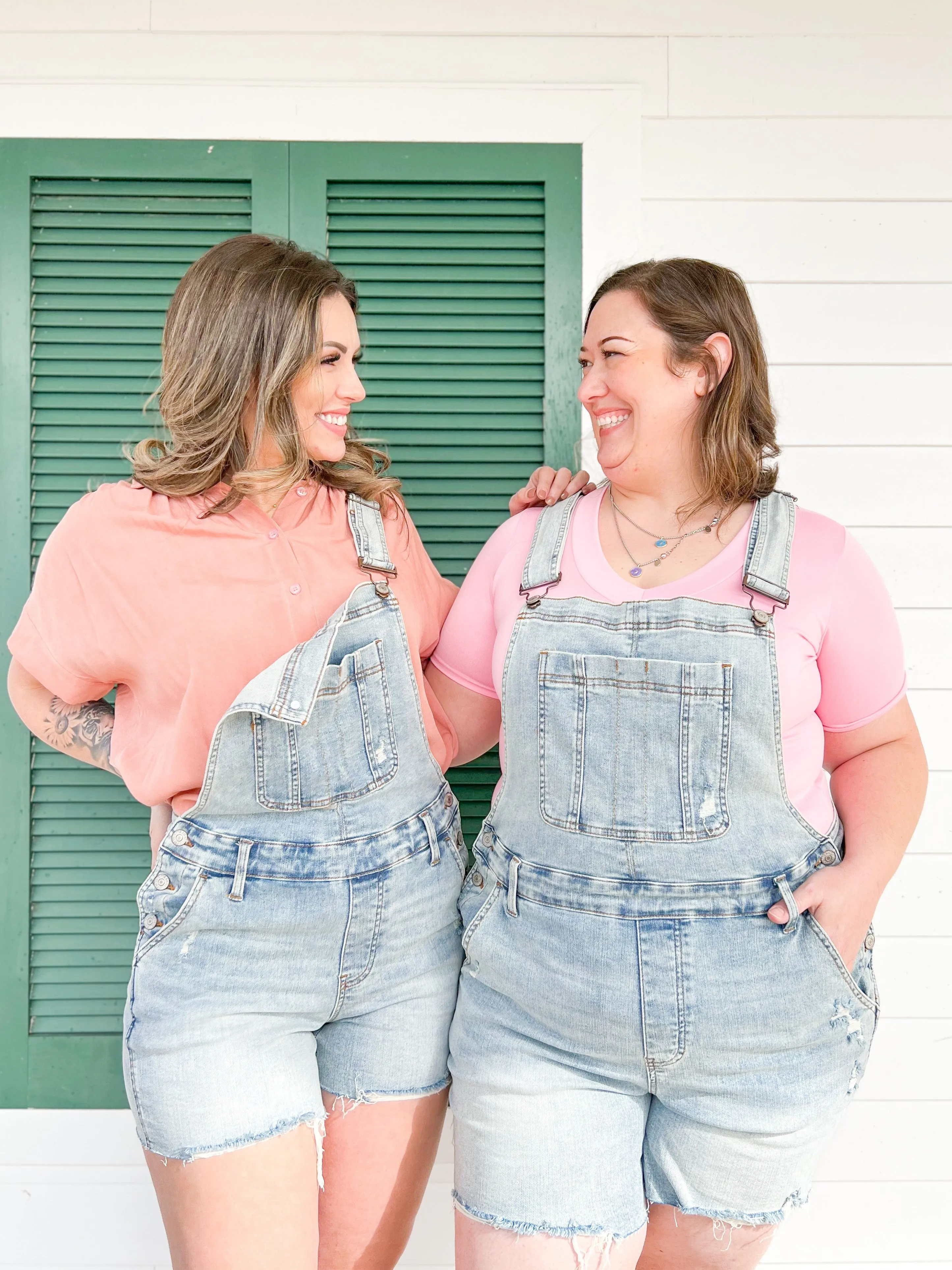 Judy Blue Bethany Blues Light Wash Destroyed Shorts Overalls
