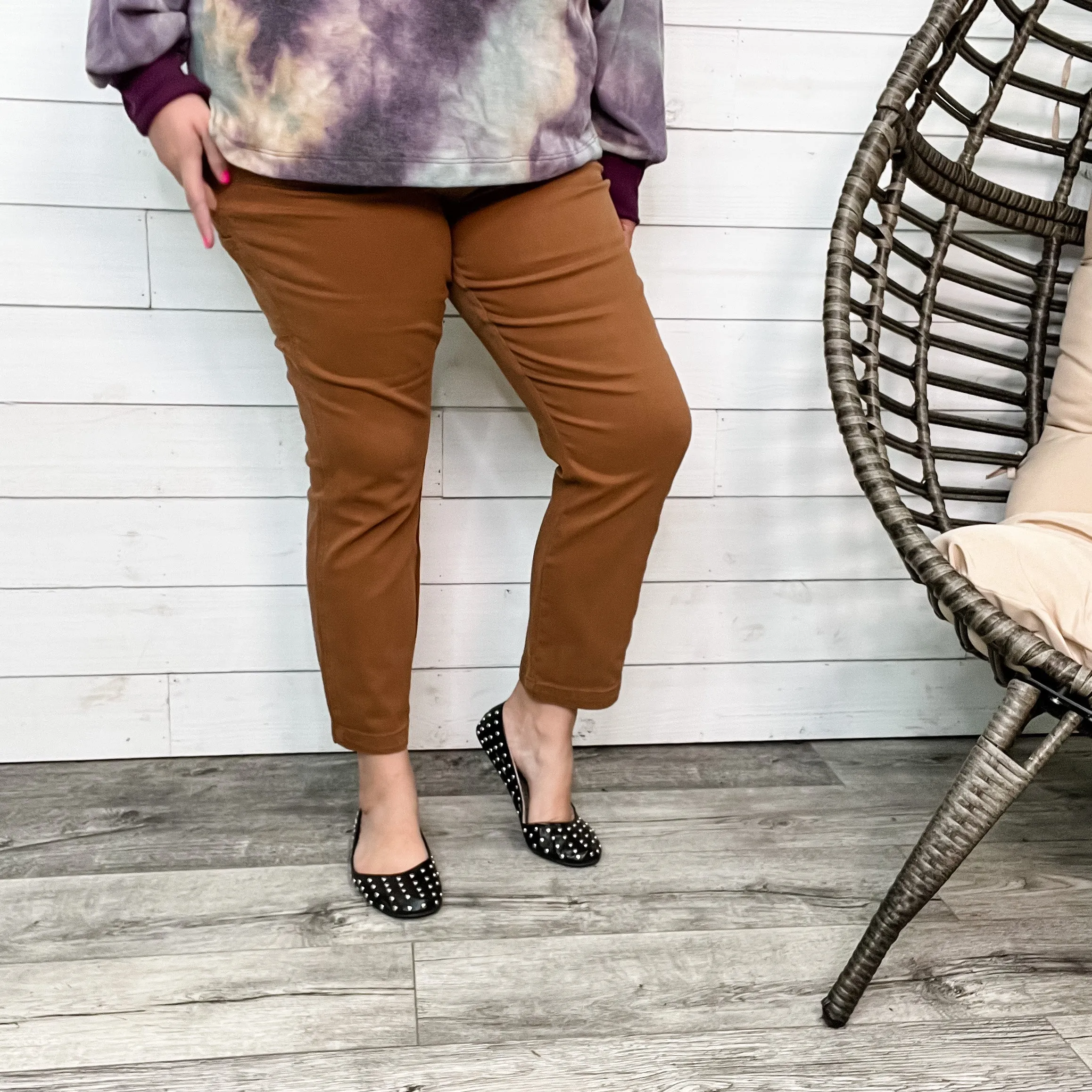 Judy Blue Brown Slim Fit Utility Jeans
