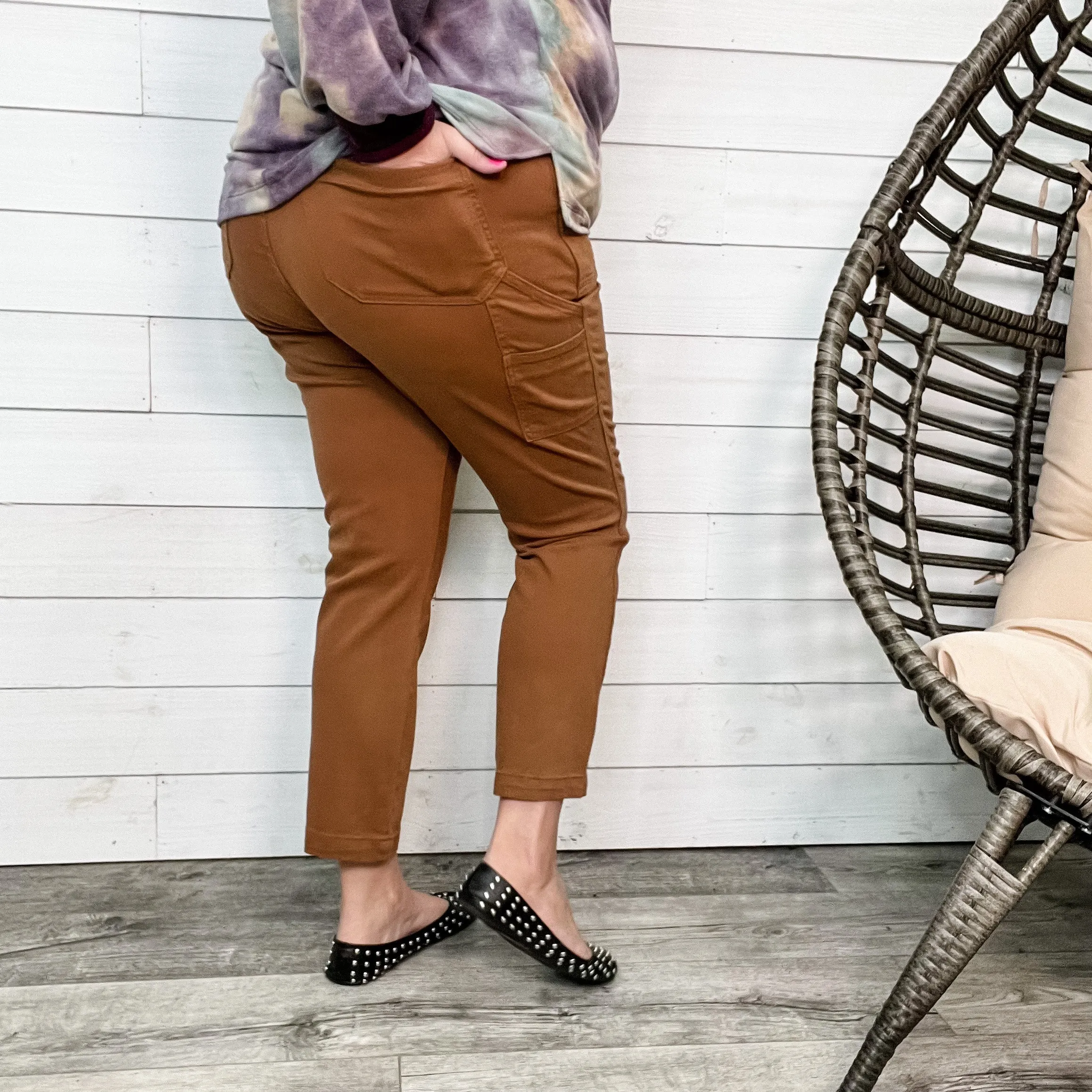 Judy Blue Brown Slim Fit Utility Jeans