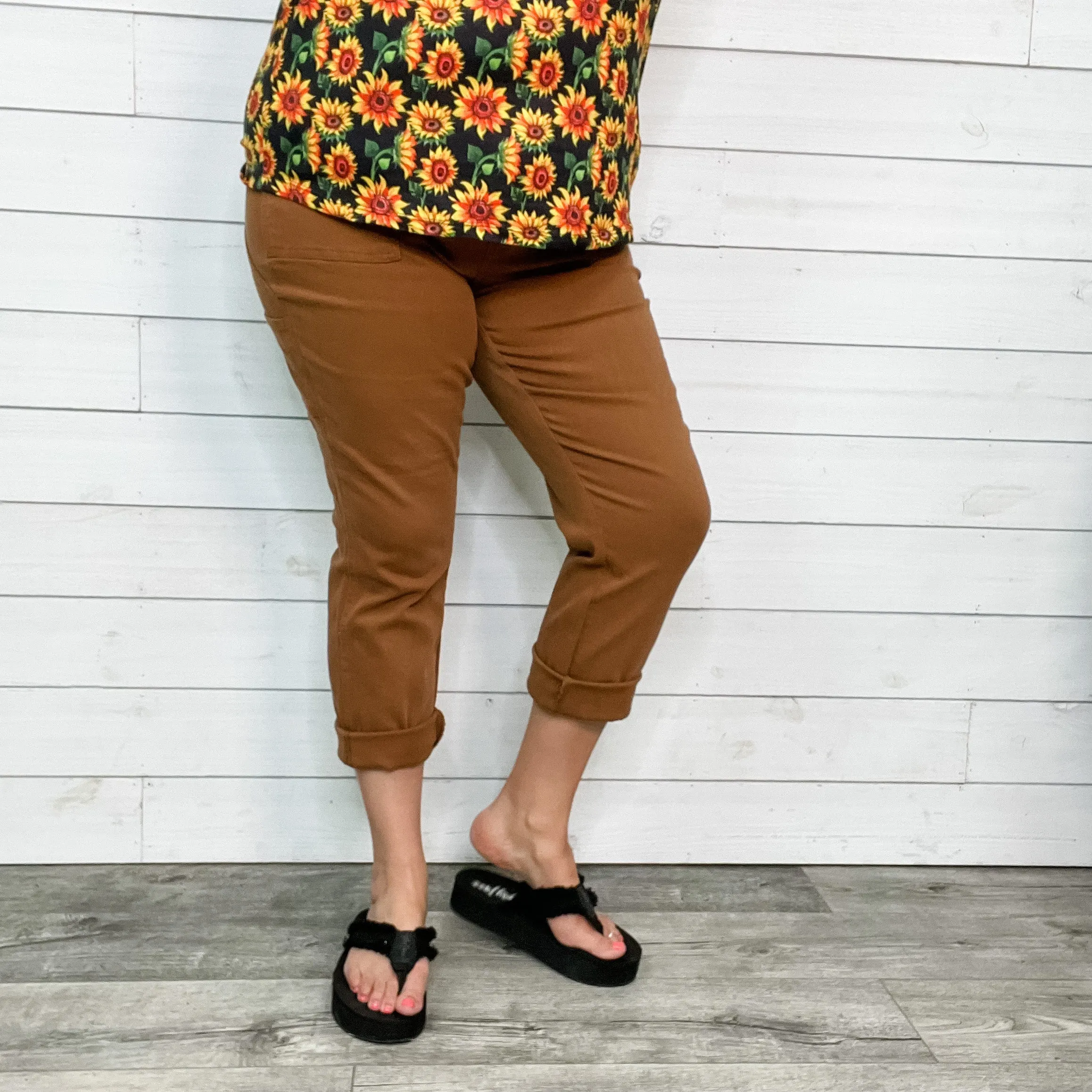 Judy Blue Brown Slim Fit Utility Jeans