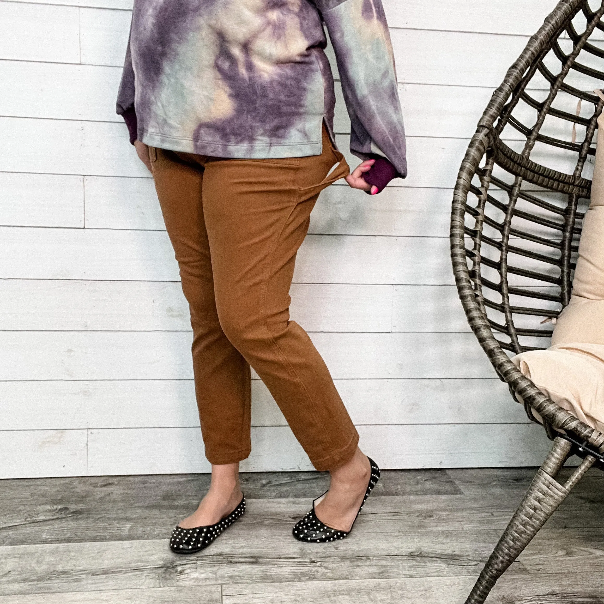 Judy Blue Brown Slim Fit Utility Jeans