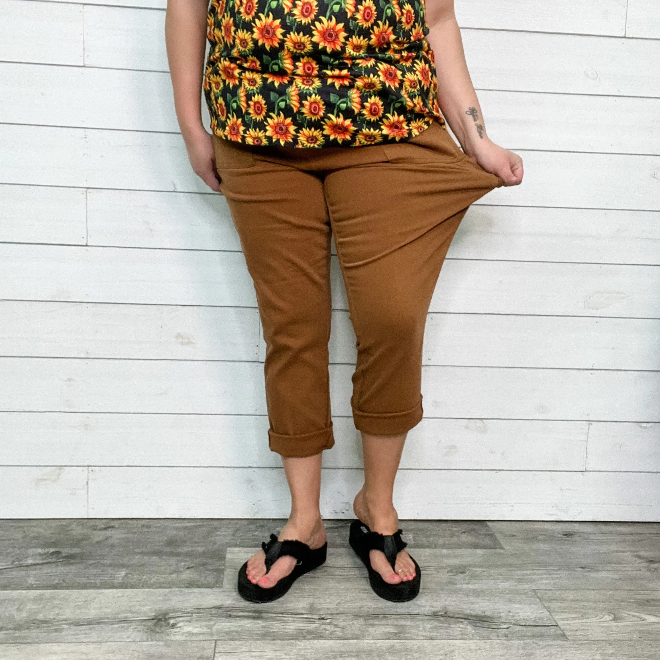 Judy Blue Brown Slim Fit Utility Jeans