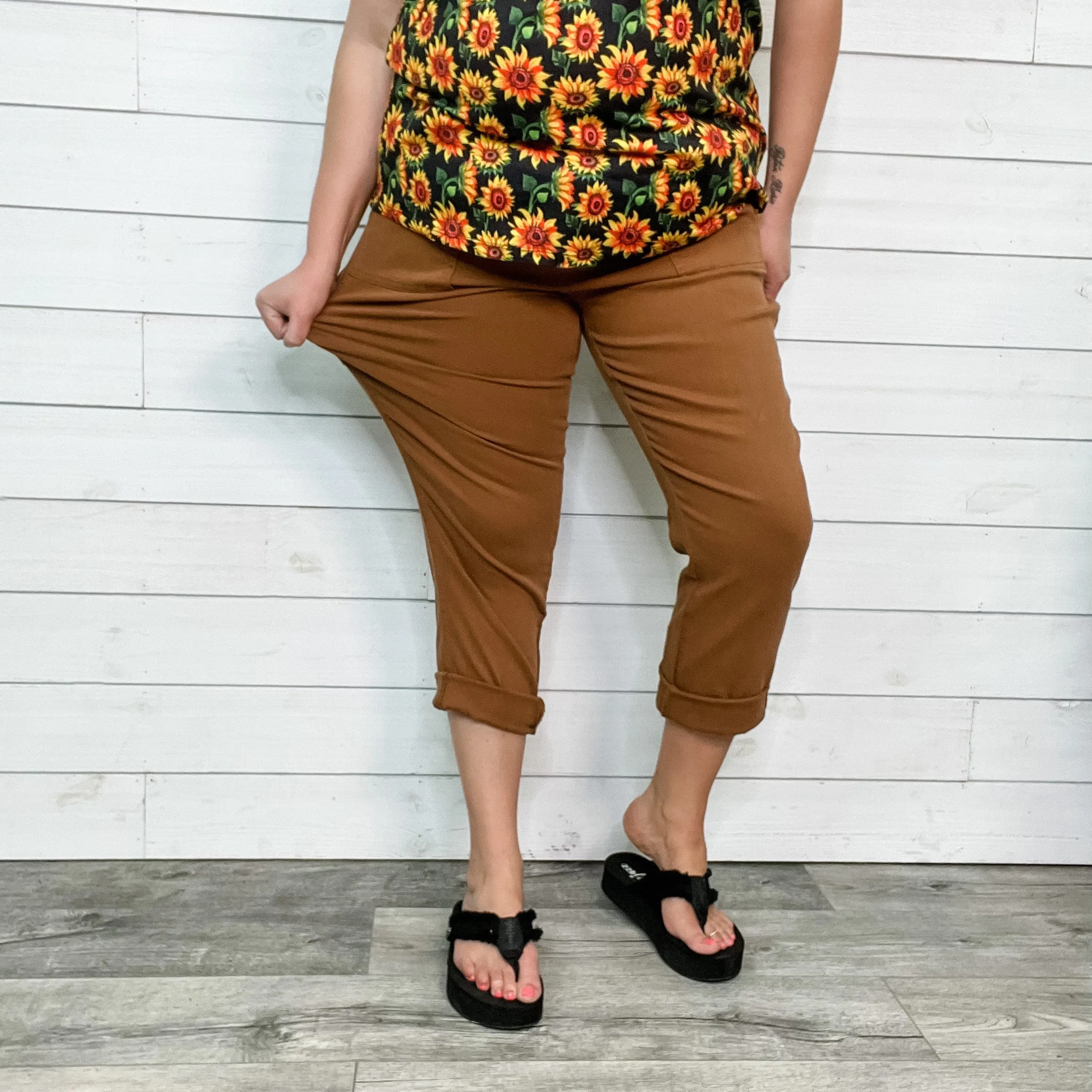 Judy Blue Brown Slim Fit Utility Jeans