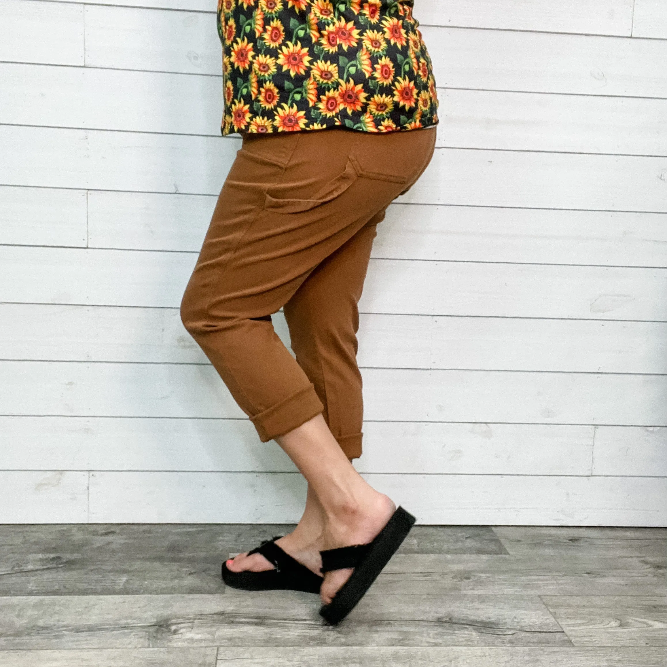 Judy Blue Brown Slim Fit Utility Jeans