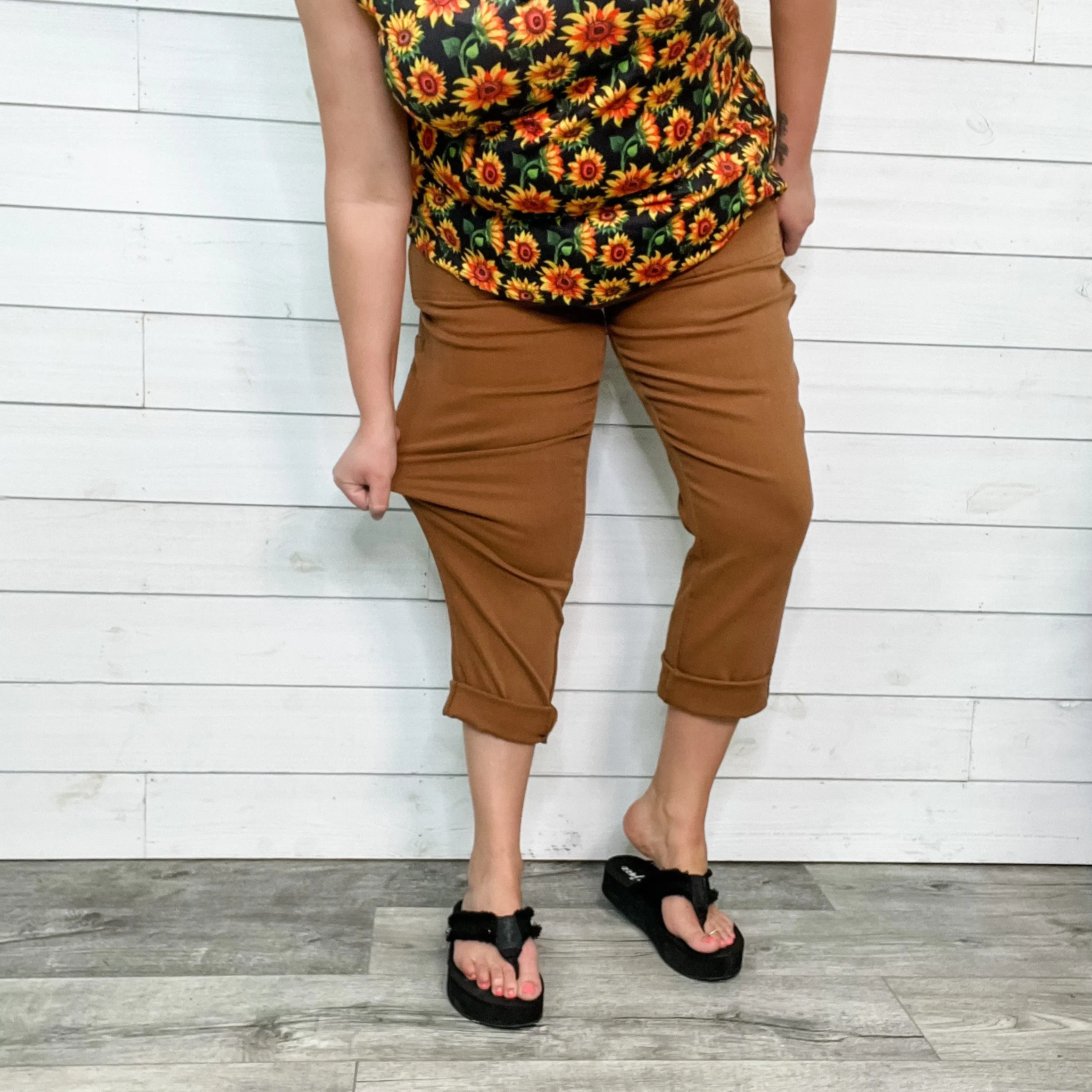 Judy Blue Brown Slim Fit Utility Jeans