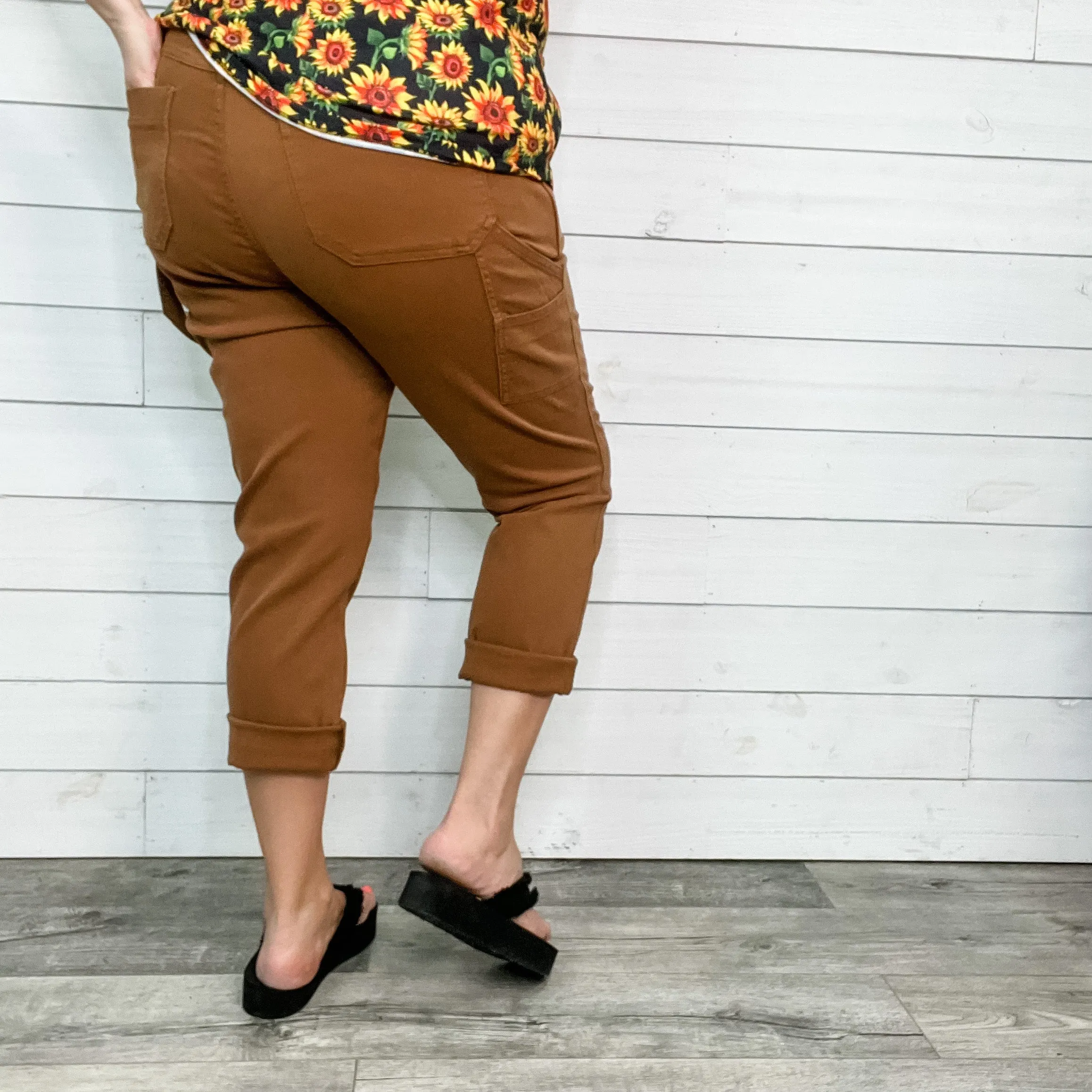 Judy Blue Brown Slim Fit Utility Jeans