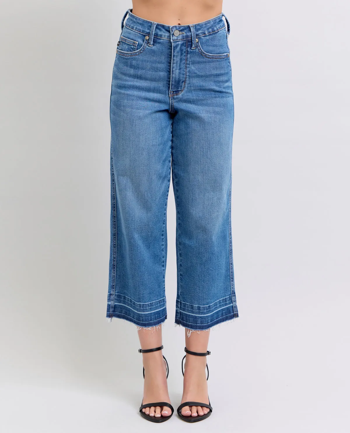 Judy Blue High Waist Wide Leg Cropped Jean