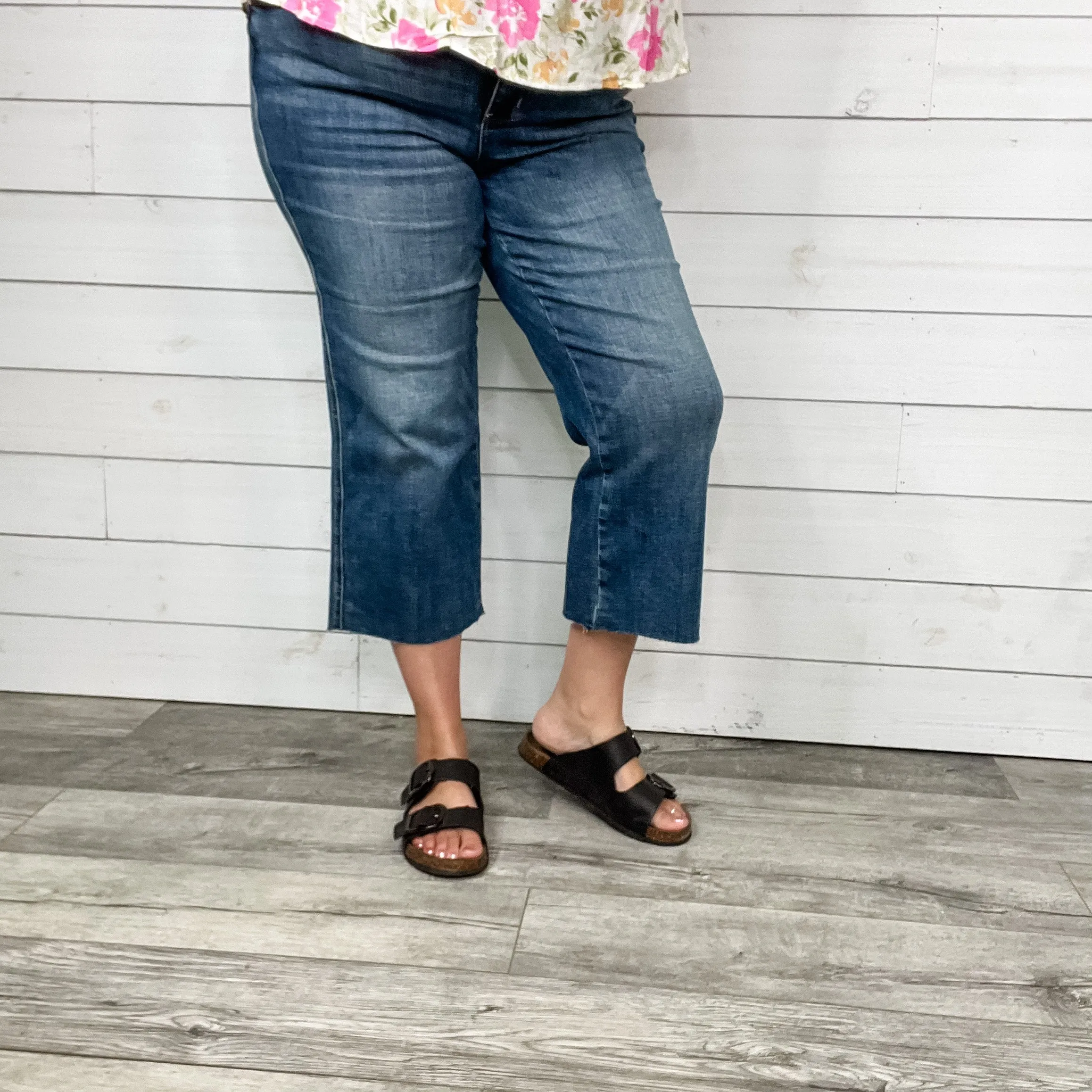 Judy Blue "Against the grain" Wide Leg Crop