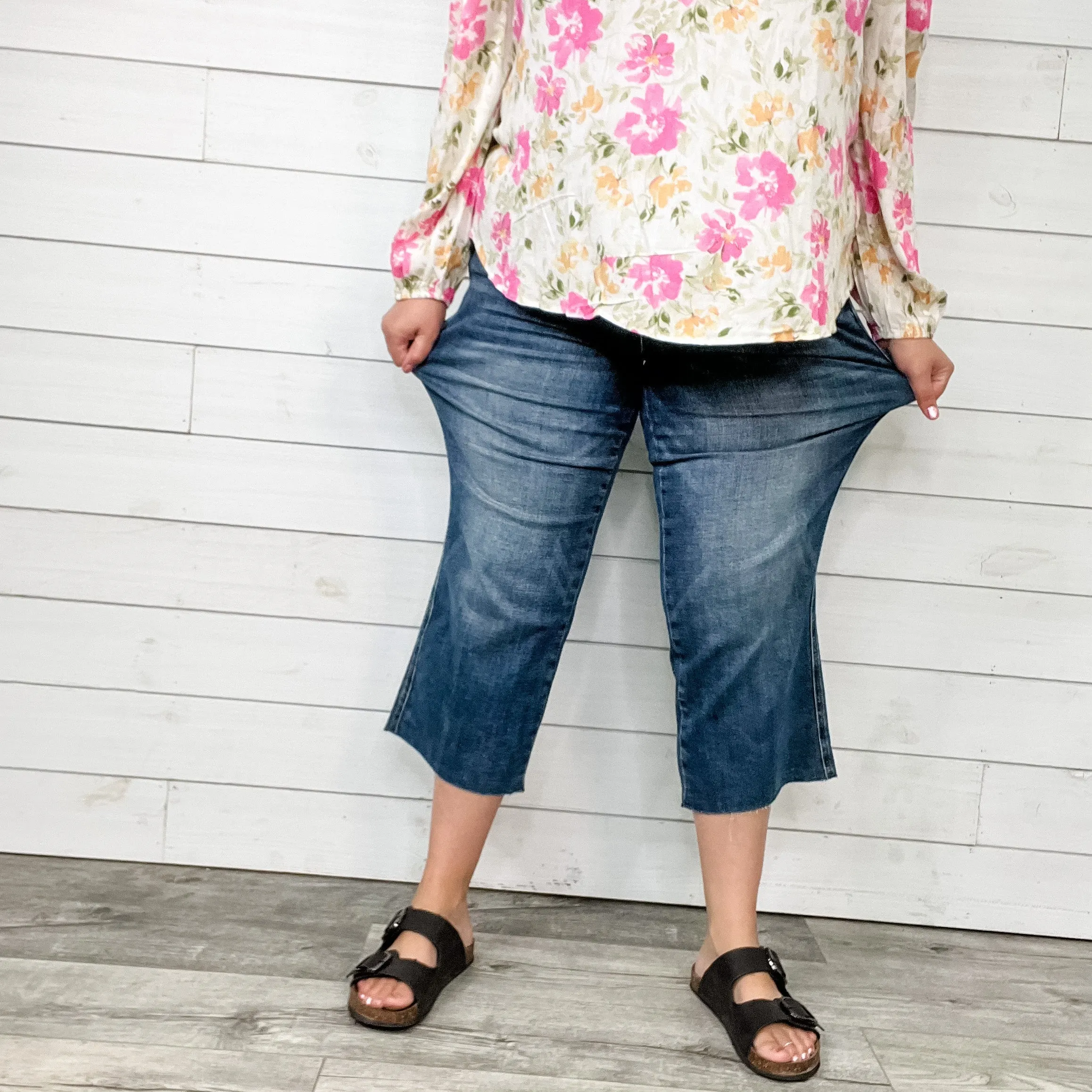 Judy Blue "Against the grain" Wide Leg Crop