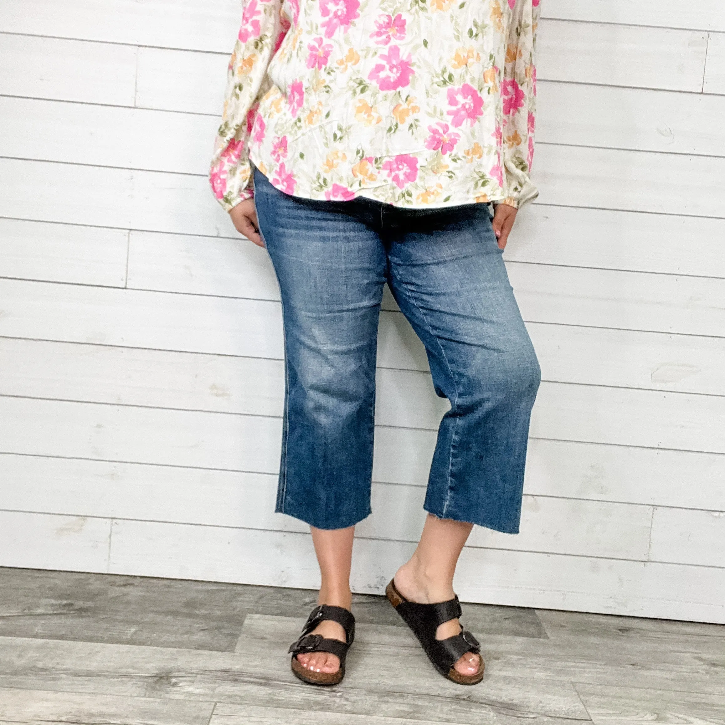 Judy Blue "Against the grain" Wide Leg Crop