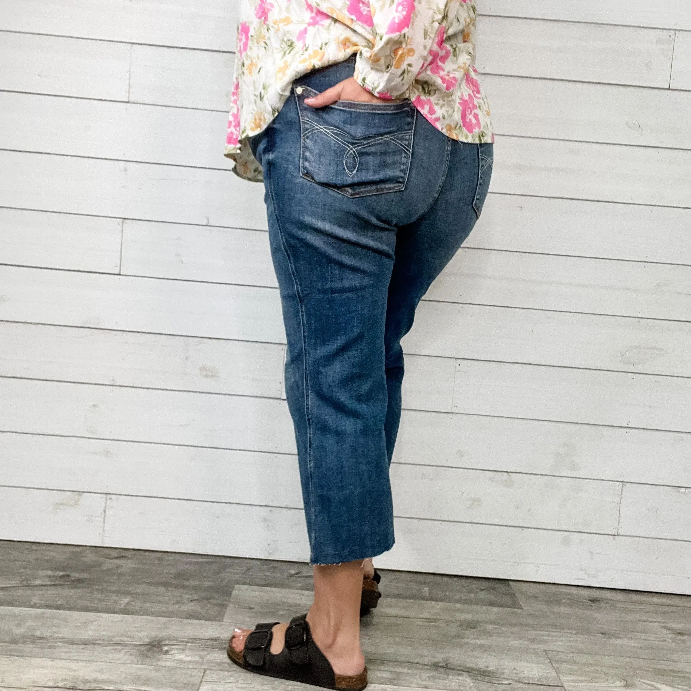 Judy Blue "Against the grain" Wide Leg Crop