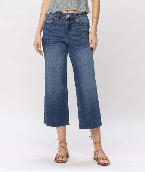 Judy Blue "Against the grain" Wide Leg Crop