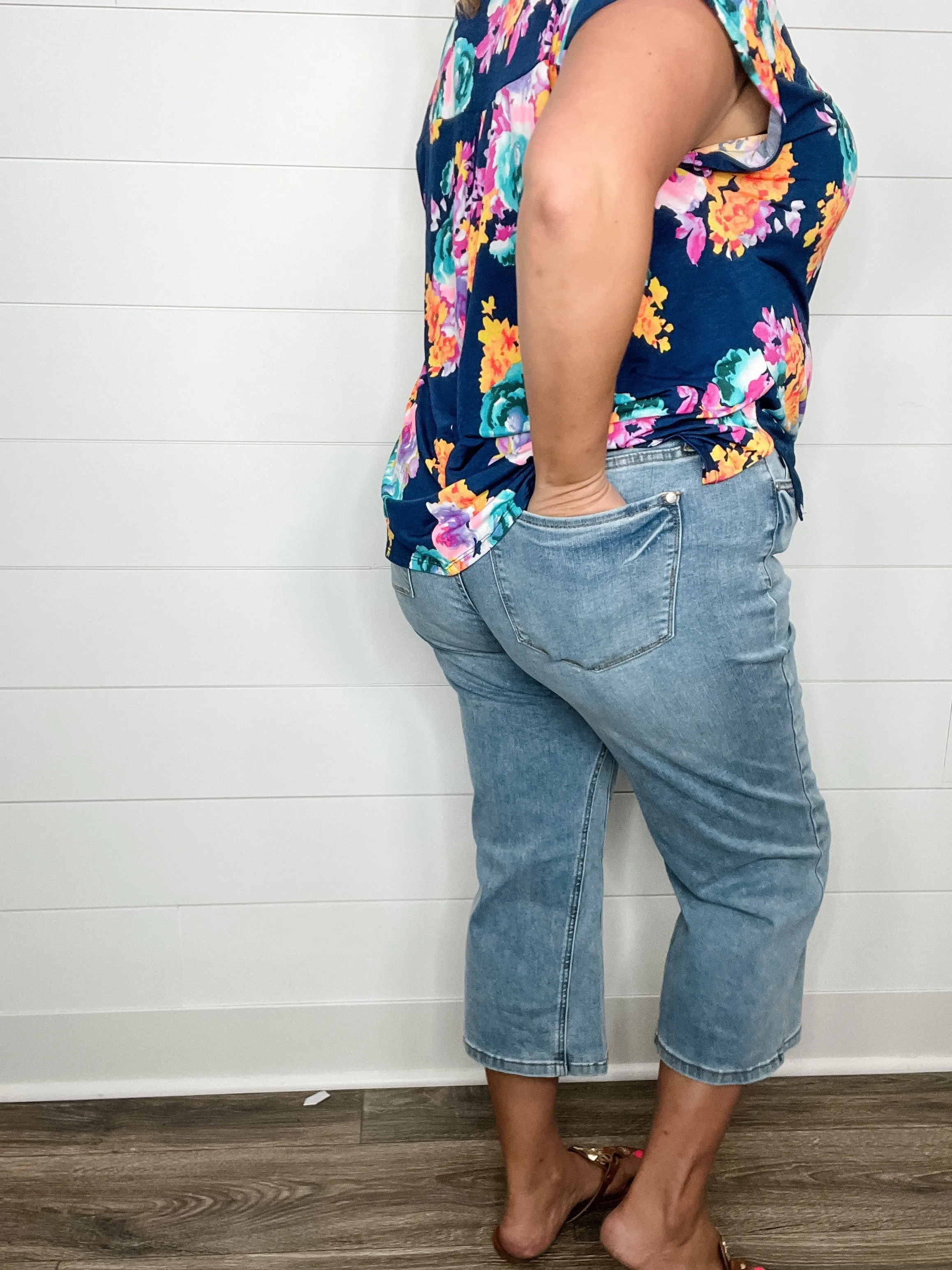 Judy Blue "Cool Runnings" Cooling Denim Wide Leg Crops