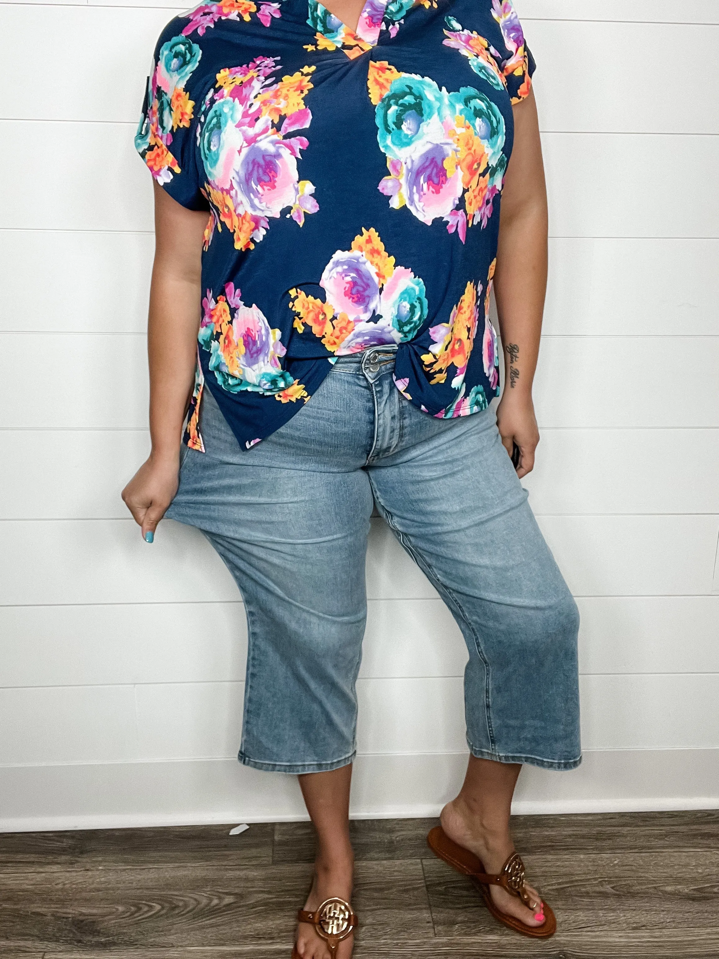 Judy Blue "Cool Runnings" Cooling Denim Wide Leg Crops