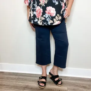 Judy Blue "In the Navy" Wide Leg Tummy Control Crops