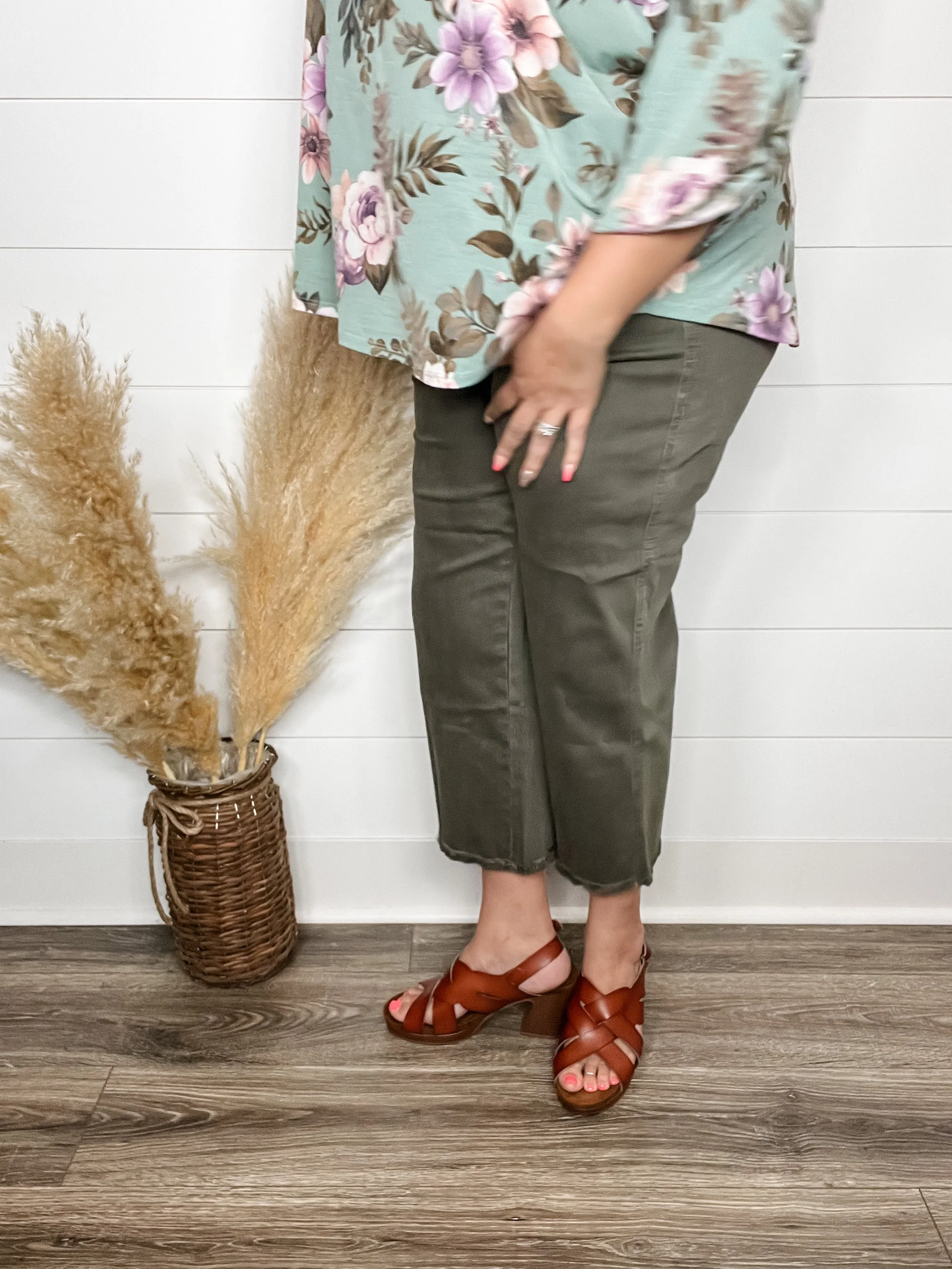 Judy Blue "Olive Juice" Tummy Control Crops