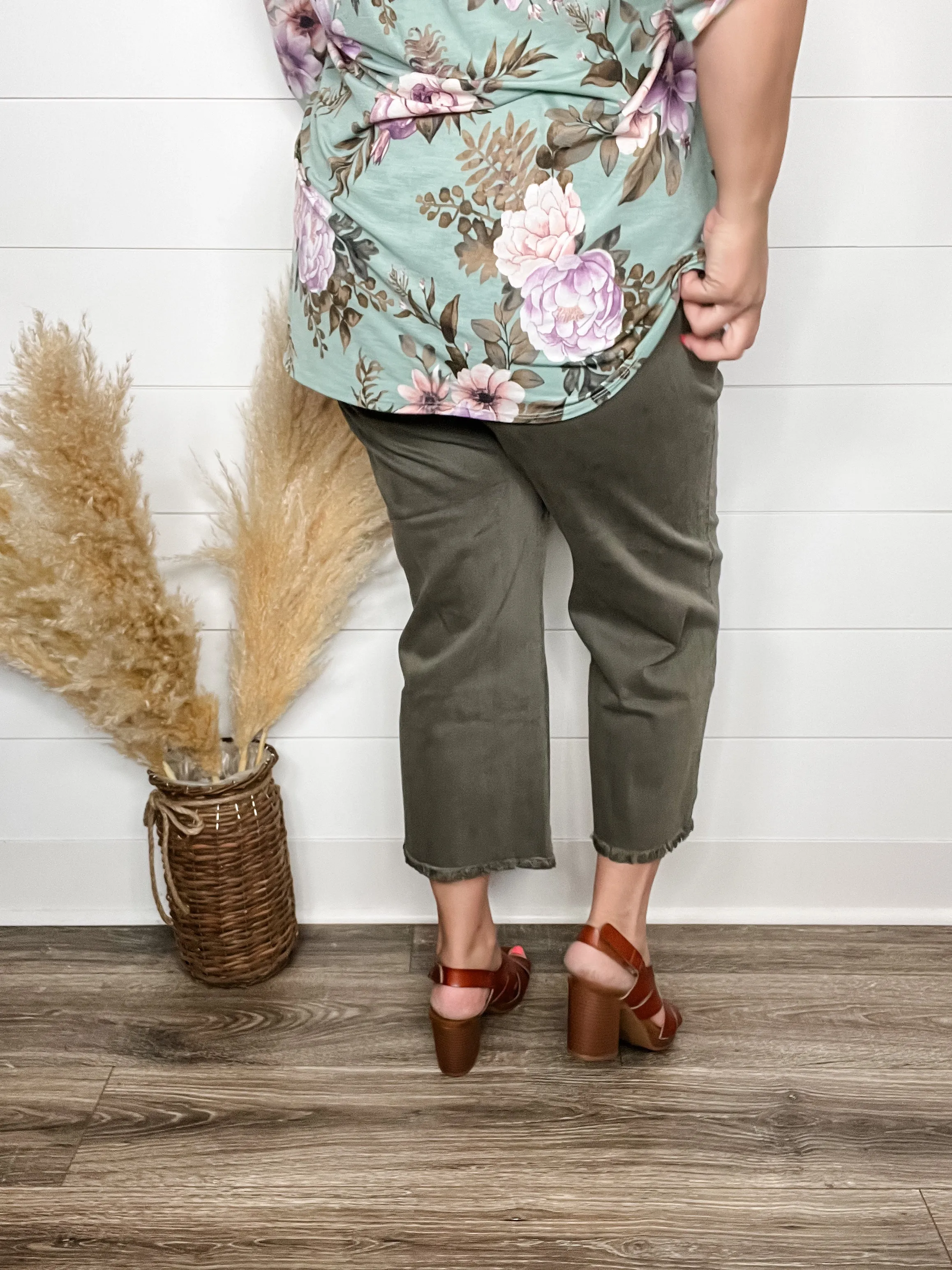 Judy Blue "Olive Juice" Tummy Control Crops