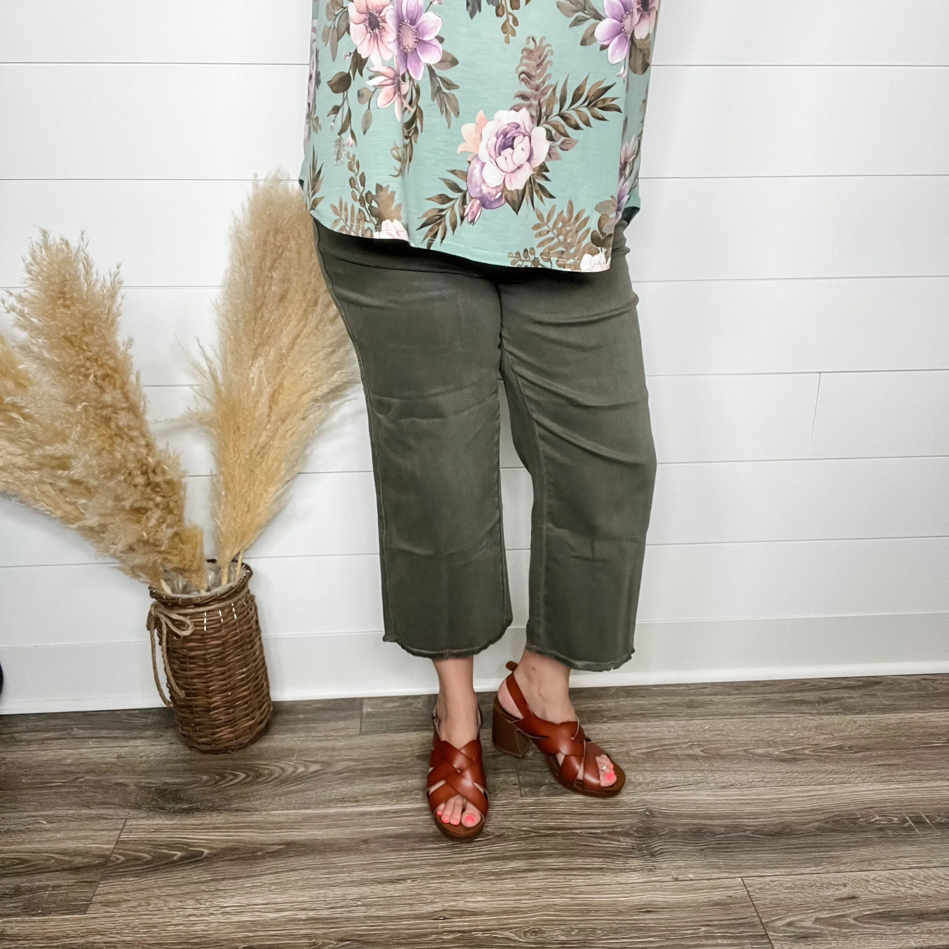 Judy Blue "Olive Juice" Tummy Control Crops