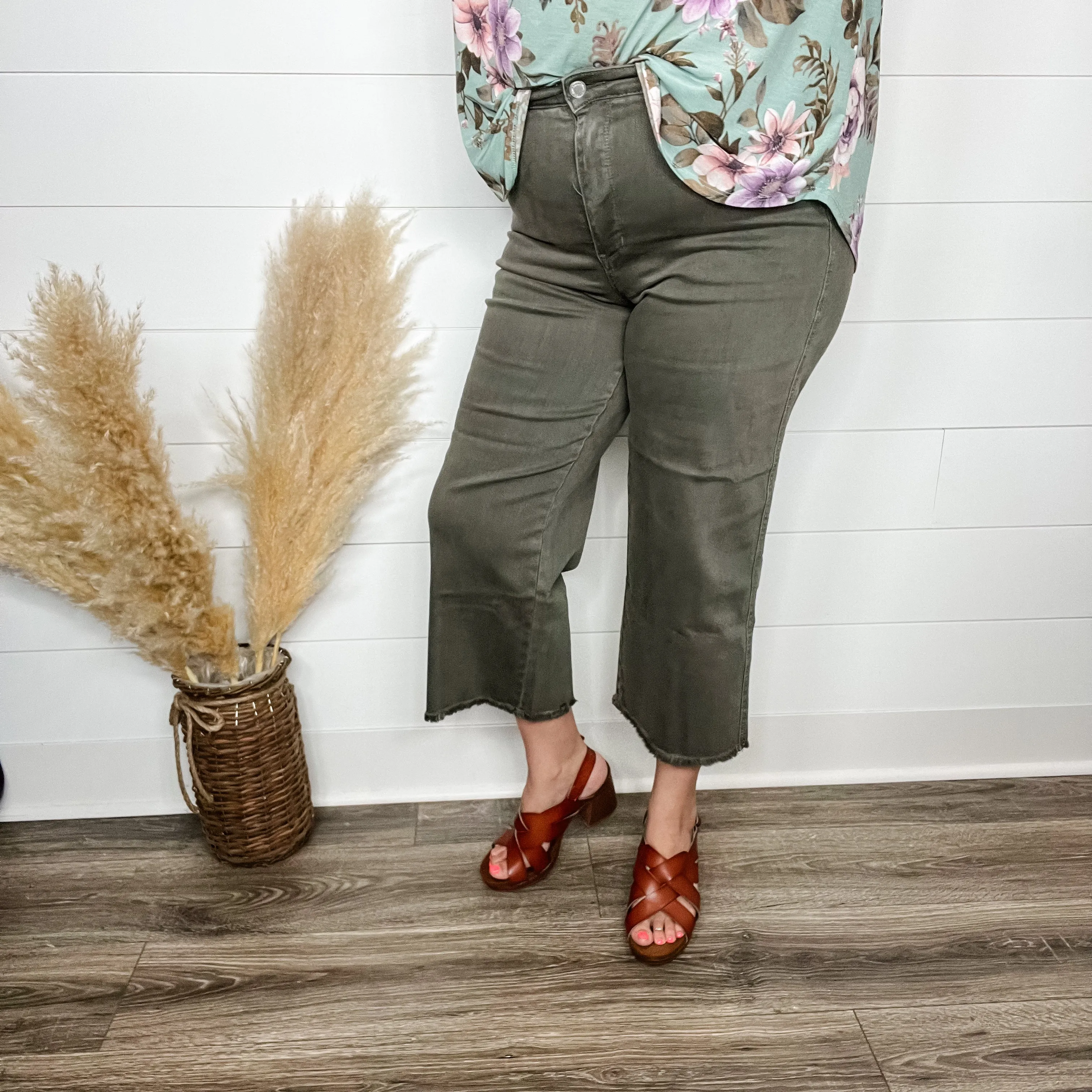 Judy Blue "Olive Juice" Tummy Control Crops