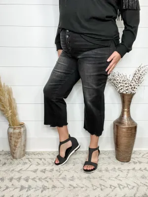 Judy Blue "Perfect Storm" Black Wide Leg Crop Jean