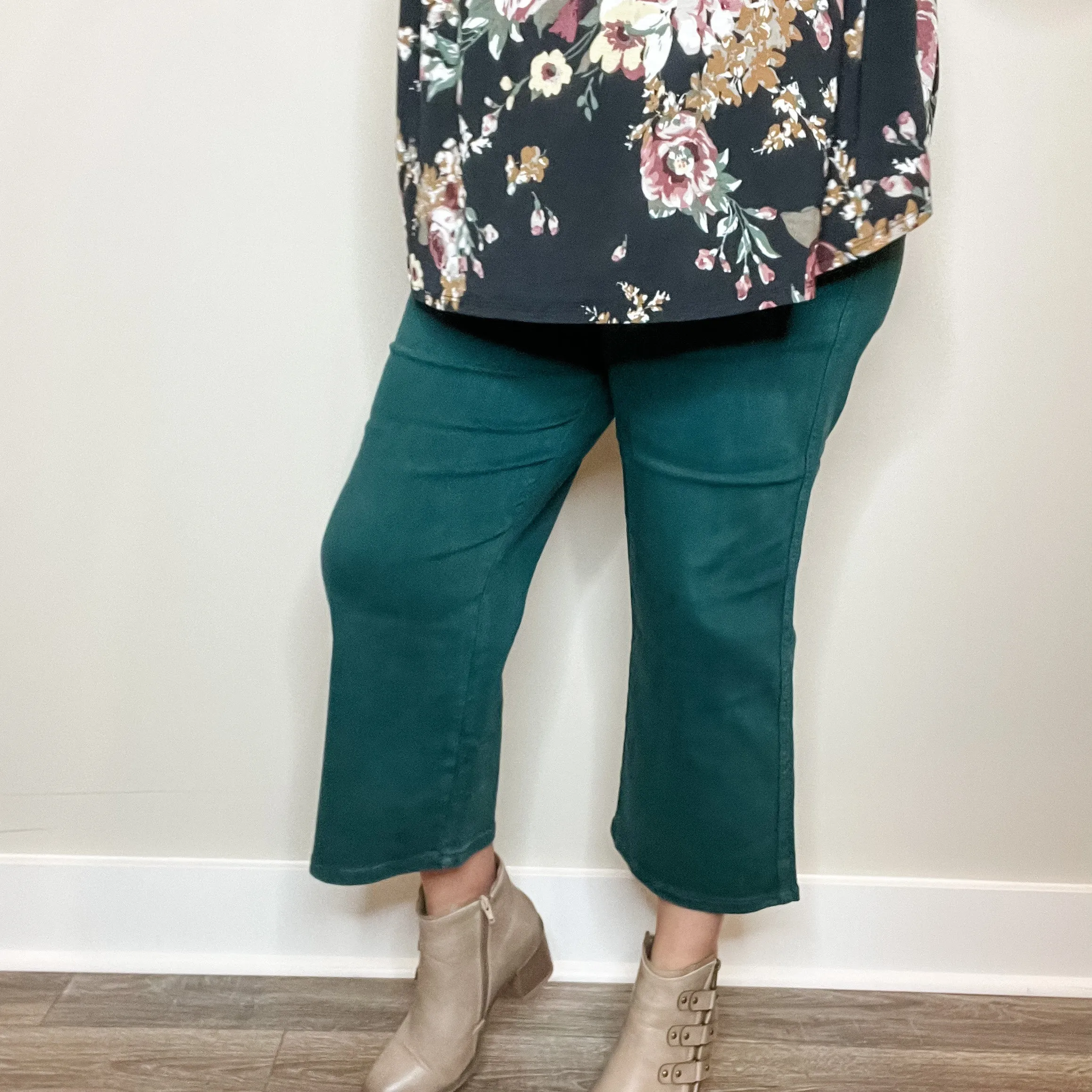 Judy Blue "The Real Teal" Wide Leg Crops