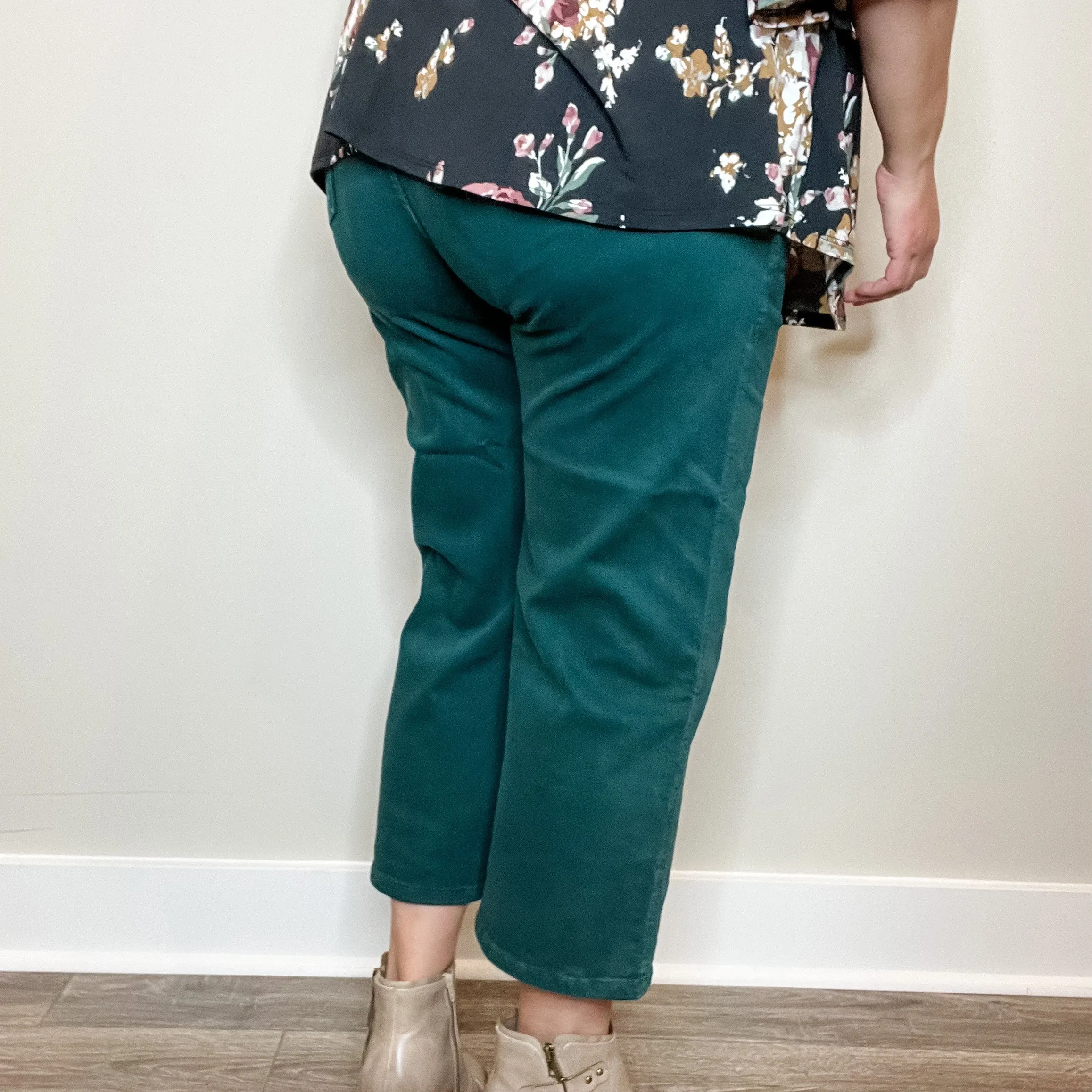 Judy Blue "The Real Teal" Wide Leg Crops