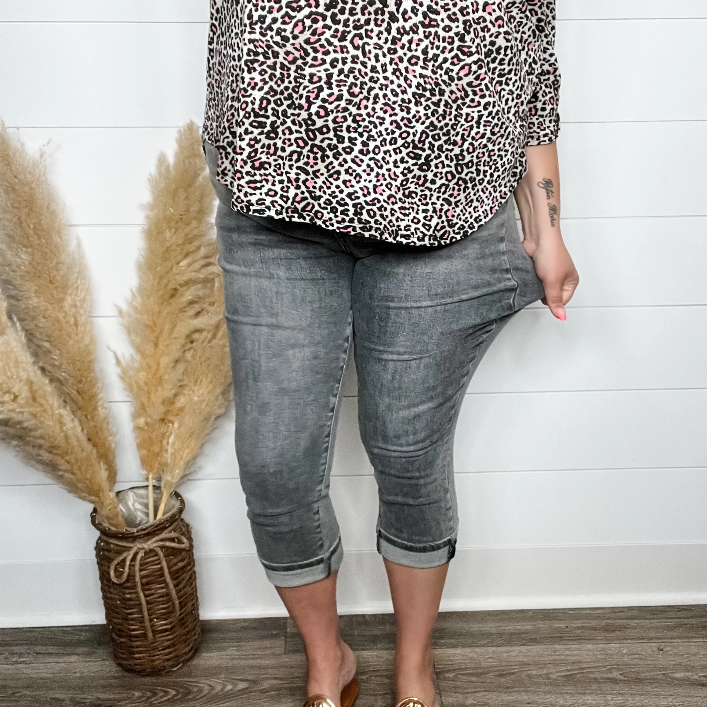 Judy Blue "Today is the Day" Grey Capris