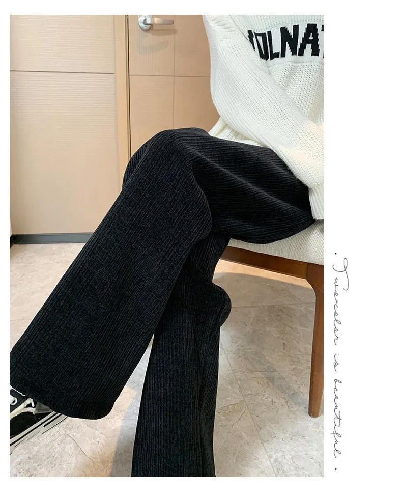 Kawaii Comfy Ribbed Loose Pants