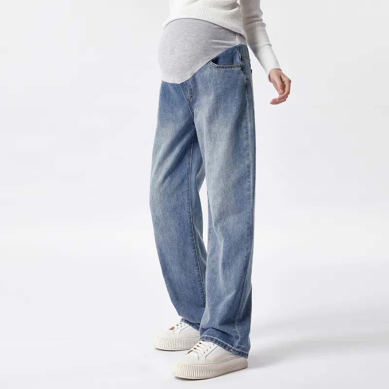 Maternity Wide Leg Jeans-Black
